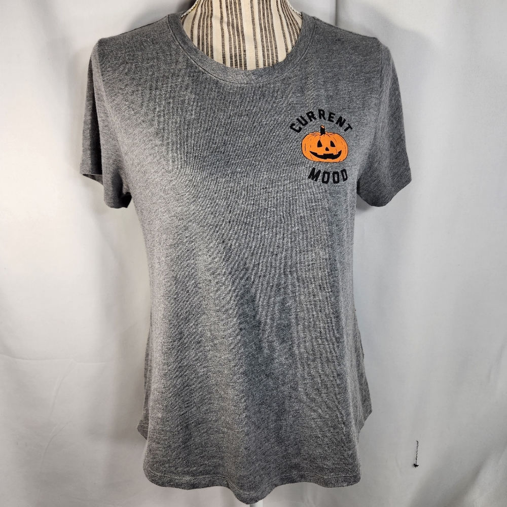 Old Navy Current Mood Jack O'Lantern Grey Tee Shirt Size Medium